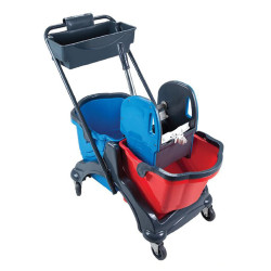 Chariot de Nettoyage Professionnel CK 772 – 2×18 L avec Presse & Bac de Rangement